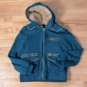 Marc Jacobs Fur Fleece Hoodie Zip Up Jacket